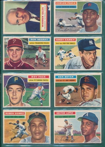 1956 Topps 20 Card Lot W/Giles NRMT