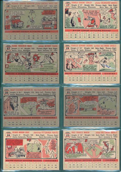 1956 Topps 20 Card Lot W/Giles NRMT