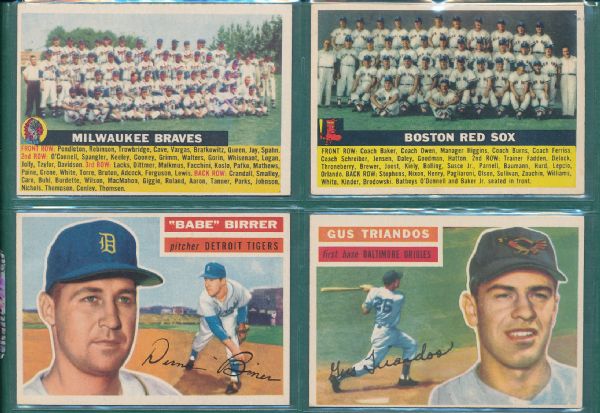 1956 Topps 20 Card Lot W/Braves Team NRMT