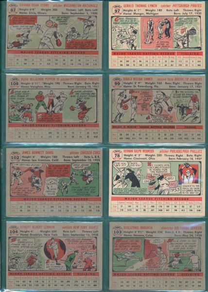 1956 Topps 20 Card Lot W/Braves Team NRMT