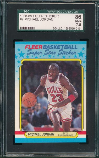 Lot Detail - 1988-89 Fleer Basketball Sticker Set Hi Grade SGC