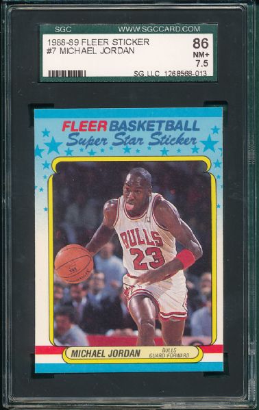 1988-89 Fleer Basketball Sticker Set  SGC Michael Jordan