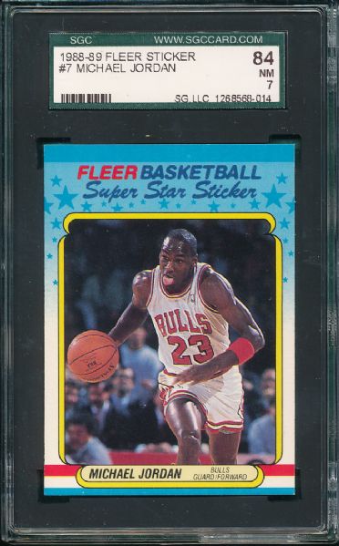 1988-89 Fleer Basketball Sticker Set  SGC Michael Jordan Plus