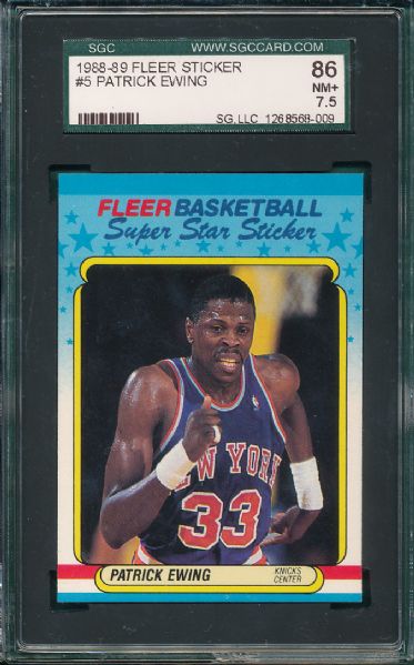 1988-89 Fleer Basketball Sticker Set  SGC Michael Jordan Plus