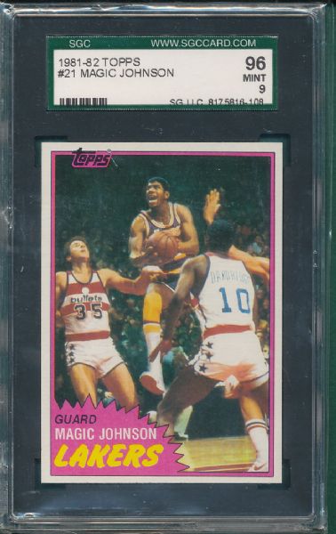 1981-82 Topps #21 Magic Johnson SGC 96 MINT