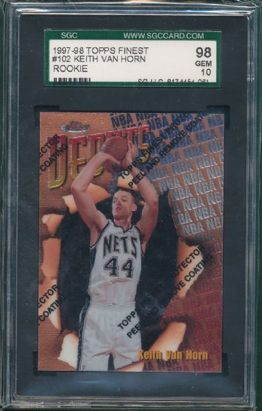 1997-98 Keith Van Horn Rookie 2 Card Lot SGC 100 & 98