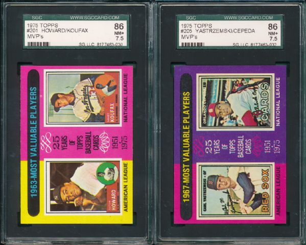 1975 Topps 5 Card MVP Lot SGC 86