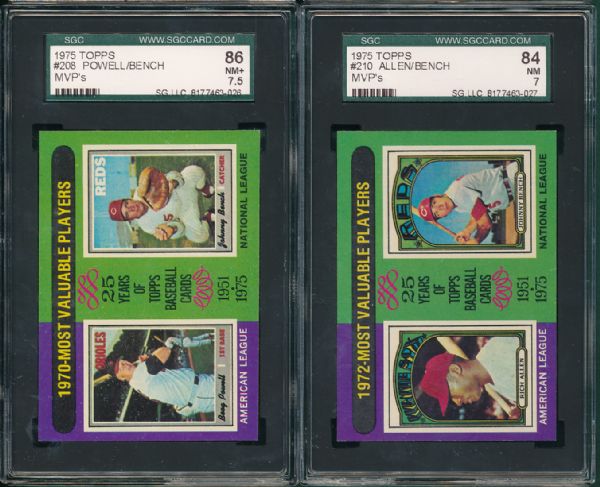 1975 Topps 5 Card MVP Lot SGC 86