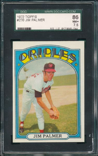 1972 5 Card Lot W/ Jim Palmer SGC 