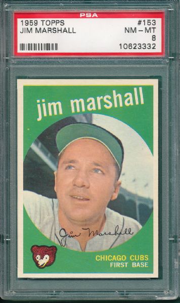 1959 Topps #153 Jim Marshall PSA 8