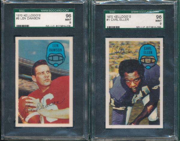 1970 Kellogg's 7 Card Lot W/Hall of Famers SGC 96 MINT