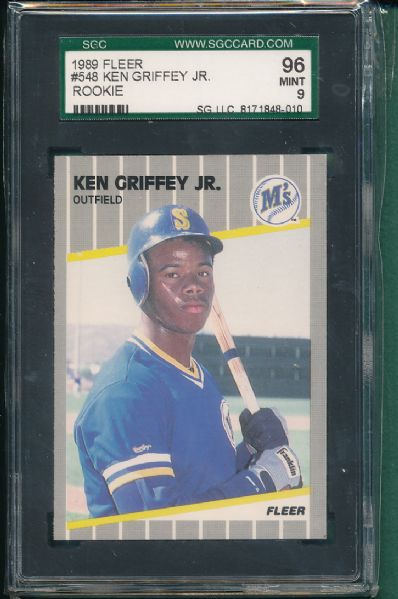 1989 Fleer #548 Ken Griffey Jr. Rookie 5 Card Lot Hi Grade SGC 