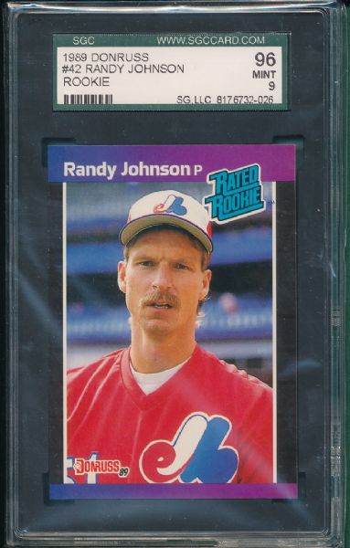 1989 Donruss #42 Randy Johnson Rookie 12 Card Lot SGC 