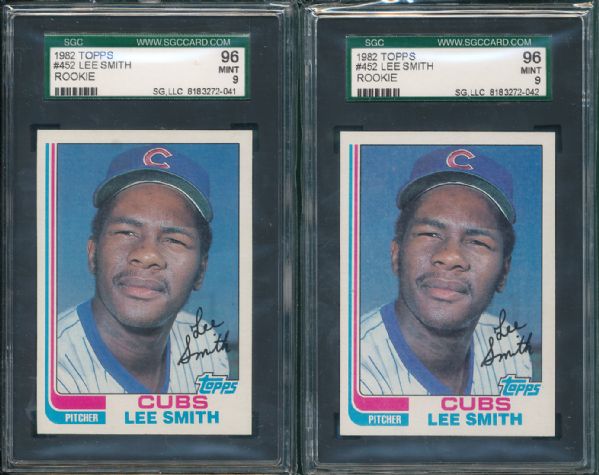 1982 Topps #452 Lee Smith Rookie 12 Card Lot SGC 96