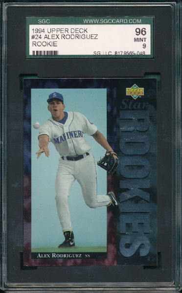 1994 Upper Deck #24 Alex Rodriguez Rookie SGC 96