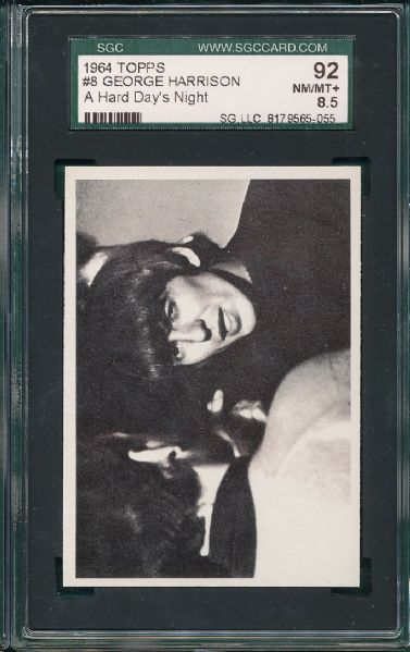 1964 Topps Beatles Movie #8 George Harrison SGC 92