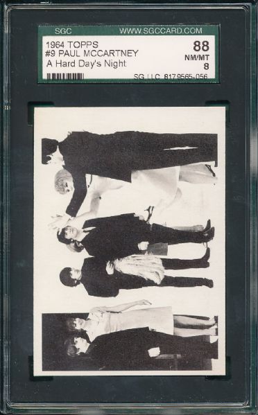 1964 Topps Beatles Movie 3 Card Lot SGC 88