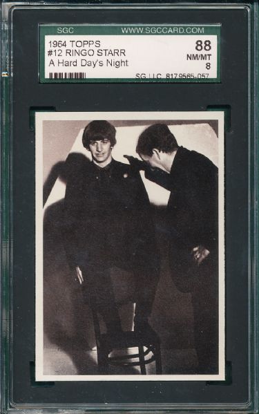 1964 Topps Beatles Movie 3 Card Lot SGC 88