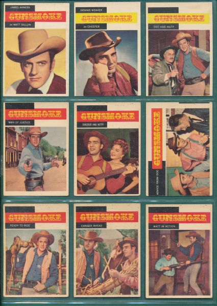 1958 Topps TV Westerns, GunSmoke, Complete 71 Card Set