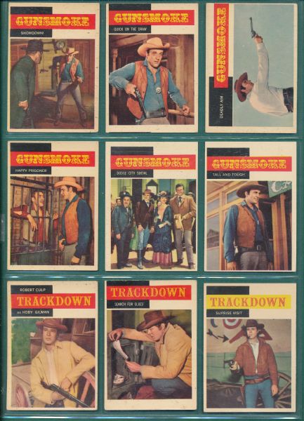 1958 Topps TV Westerns, GunSmoke, Complete 71 Card Set