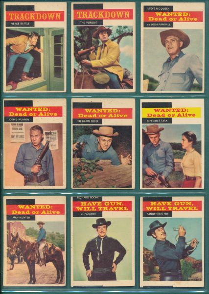 1958 Topps TV Westerns, GunSmoke, Complete 71 Card Set