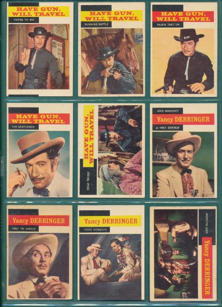 1958 Topps TV Westerns, GunSmoke, Complete 71 Card Set