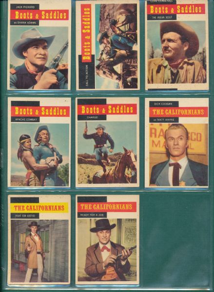 1958 Topps TV Westerns, GunSmoke, Complete 71 Card Set