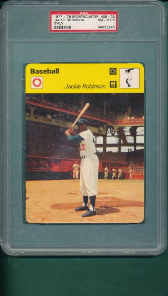 1977-79 Sportscaster #09-23 Jackie Robinson Italy PSA 8