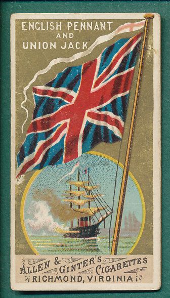 1888 Allen & Ginter N9 Flags of All Nations W/2nd Series, Union Jack 15 Card Lot