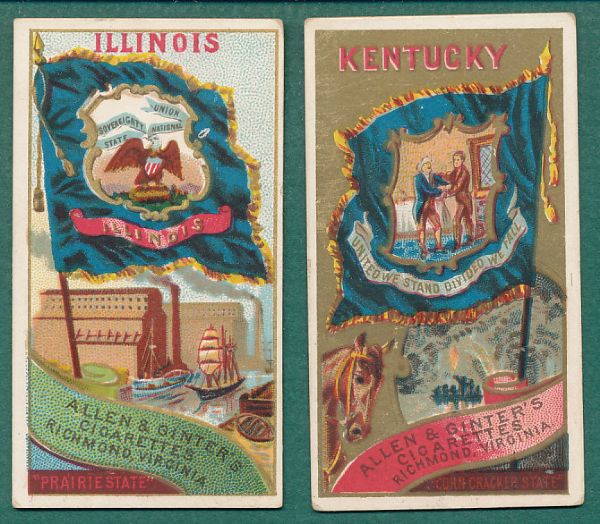 1888 Allen & Ginter N11 Flags of the States and Territories Florida 12 Card Lot