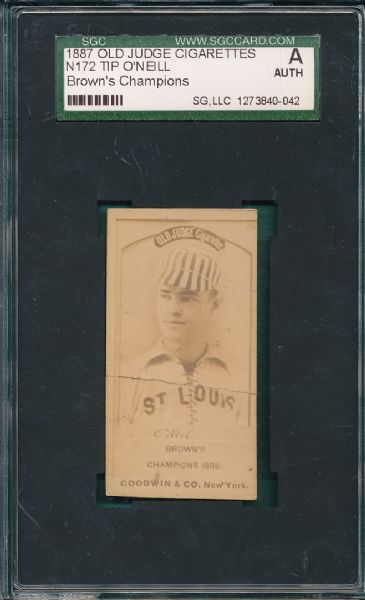 1887 N172 James Tip O'Neil SGC AUTH *Browns Champions*