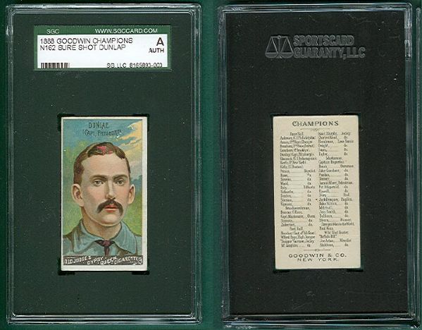 1888 N162 Goodwin Champions Fred Dunlap SGC AUTH