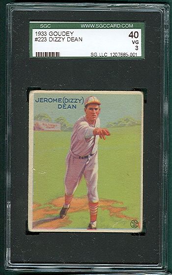 1933 Goudey #223 Dizzy Dean SGC 40