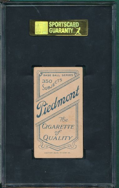 1909-1911 T206 Summers Piedmont Cigarettes SGC 50 *Brilliant Color*