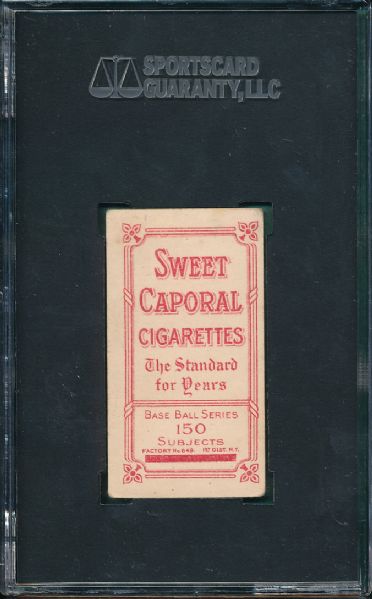 1909-1911 T206 Wagner, Bat on Left, Sweet Caporal Cigarettes Factory 649 SGC 40