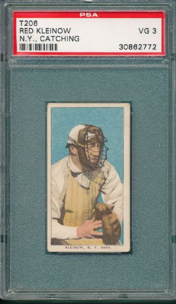 1909-1911 T206 Kleinow, New York El Principe De Gales PSA 3 *Low Pop Report*