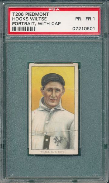 1909-1911 T206 Wiltse, Portrait W/Cap, PSA 1 Piedmont 460 *Factory 42*