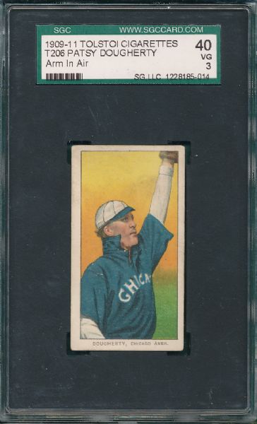 1909-1911 T206 Dougherty, Arm in Air, Tolstoi Cigarettes SGC 40