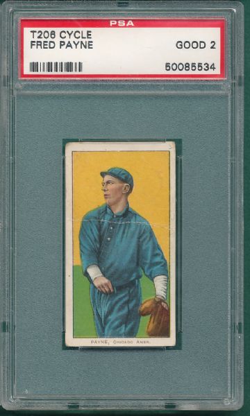 1909-1911 T206 Payne Cycle 460 Cigarettes PSA 2