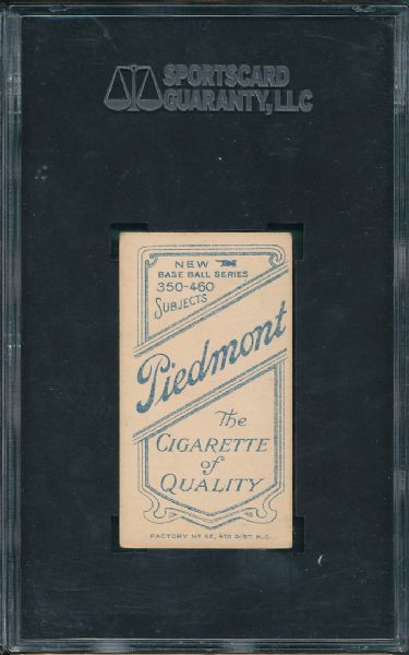 1909-1911 T206 Wilhelm with Bat, SGC 40 Piedmont 460 *Factory 42*