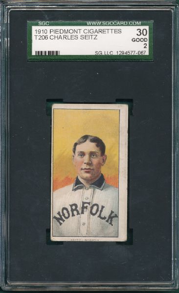 1909-1911 T206 Seitz Piedmont Cigarettes SGC 30