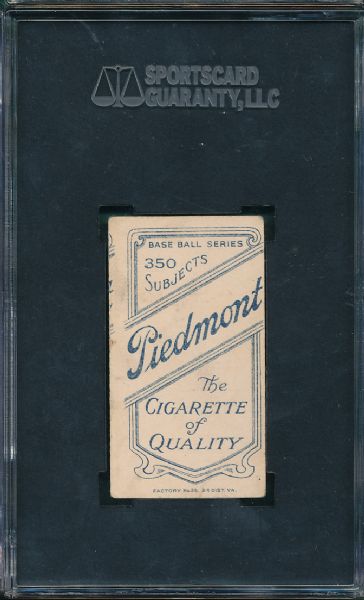 1909-1911 T206 Seitz Piedmont Cigarettes SGC 30