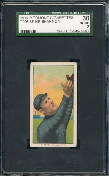 1909-1911 T206 Shannon Piedmont Cigarettes SGC 30