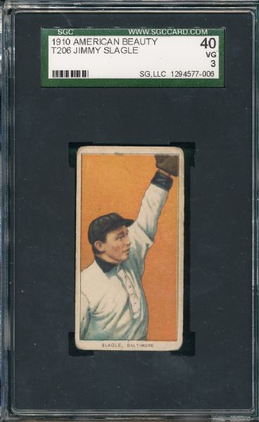 1909-1911 T206 Slagle American Beauty Cigarettes SGC 40