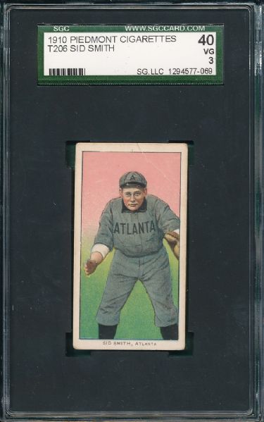 1909-1911 T206 Smith Piedmont Cigarettes SGC 40