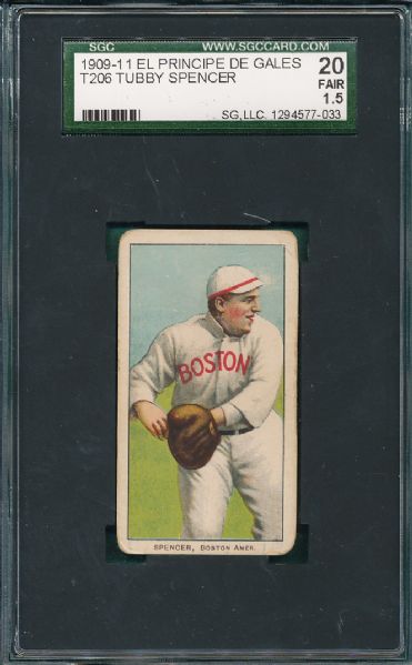 1909-1911 T206 Spencer El Principe De Gales Cigarettes SGC 20