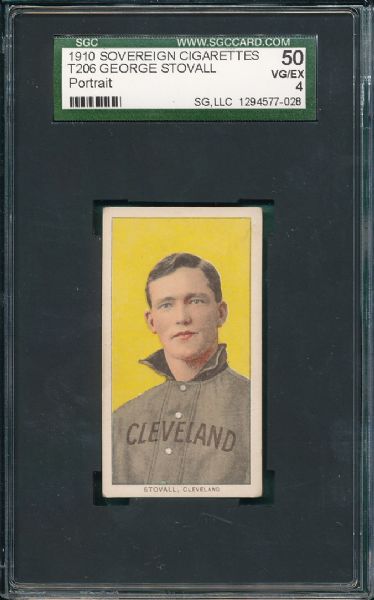 1909-1911 T206 Stovall, Portrait Sovereign Cigarettes SGC 50