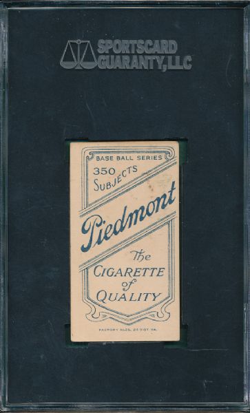 1909-1911 T206 Street, Portrait Piedmont Cigarettes SGC 60