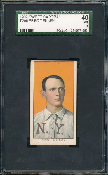 1909-1911 T206 Tenney Sweet Caporal Cigarettes SGC 40