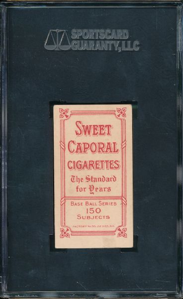 1909-1911 T206 Tenney Sweet Caporal Cigarettes SGC 40